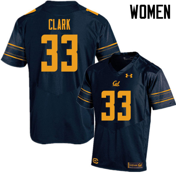 Women #33 Derrick Clark Cal Bears UA College Football Jerseys Sale-Navy - Click Image to Close